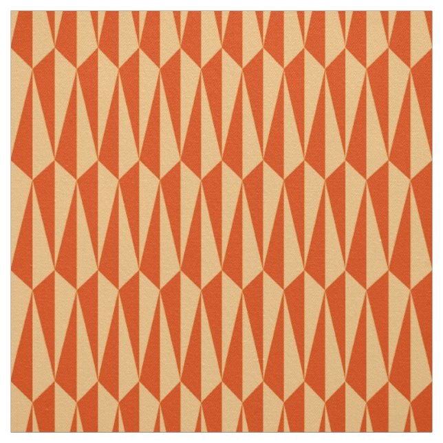 Mid-Century geometric, shades of orange Fabric (Swatch)