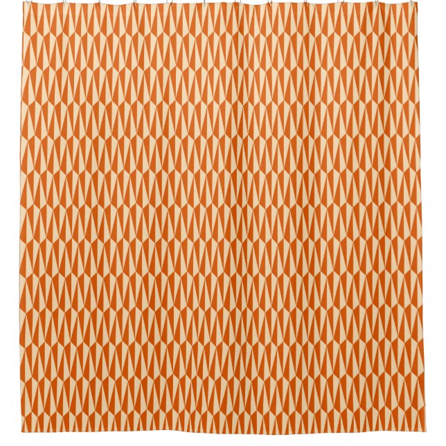 Mid-Century geometric, shades of orange Shower Curtain (Front)