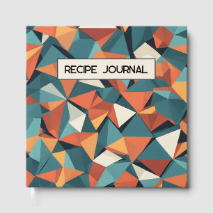 Mid-Century Geometric Teal & Orange Recipe Book