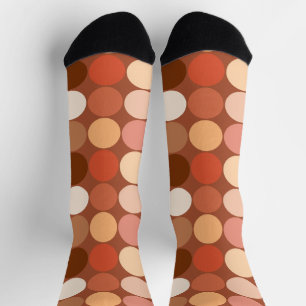 Mid-Century Giant Dots, Chocolate Brown and Tan Socks