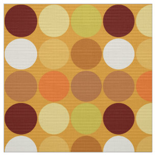 Mid-Century Giant Dots, Mustard Gold and Brown Fabric