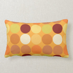 Mid-Century Giant Dots, Mustard Gold and Brown Lumbar Cushion