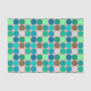 Mid-Century Giant Dots, Turquoise and Grey Tissue Paper