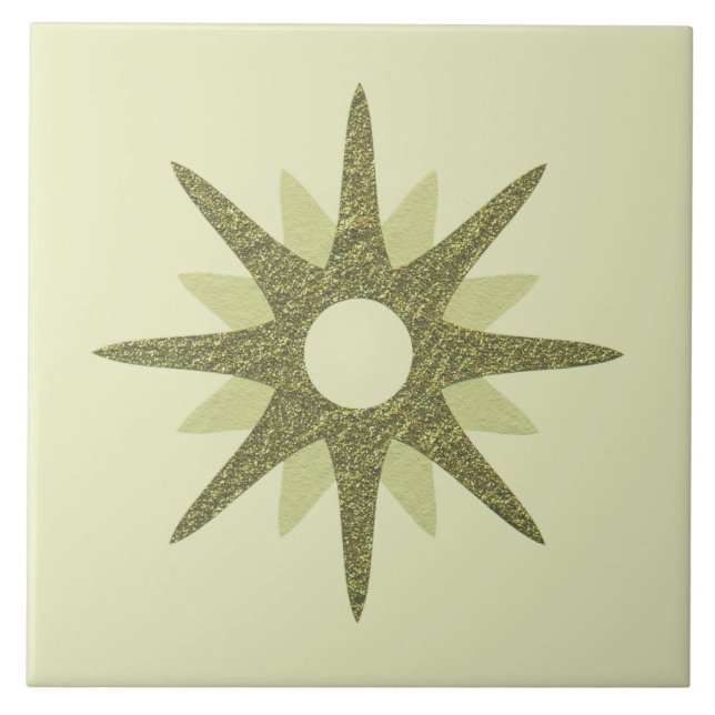 Mid-Century Green Starburst | Large Tile (Front)