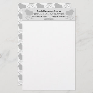 Mid-Century Grey Pattern Chair Silhouette