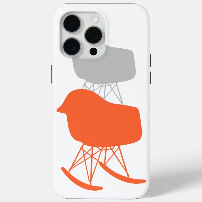 Mid-Century Grey Pattern Chair Silhouette Case-Mate iPhone Case (Back)
