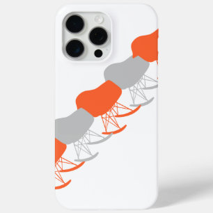 Mid-Century Grey Pattern Chair Silhouette iPhone 15 Pro Max Case