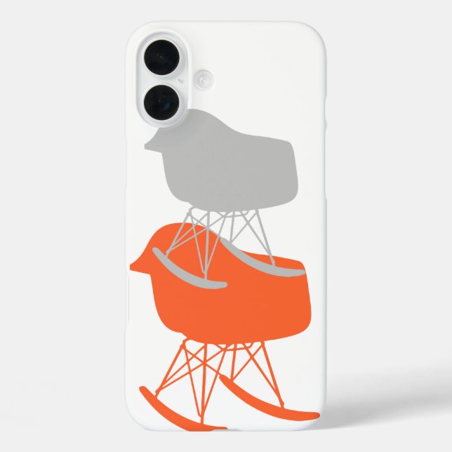 Mid-Century Grey Pattern Chair Silhouette Case-Mate iPhone Case (Back)