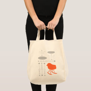 Mid-Century Grey Pattern Chair Silhouette Tote Bag