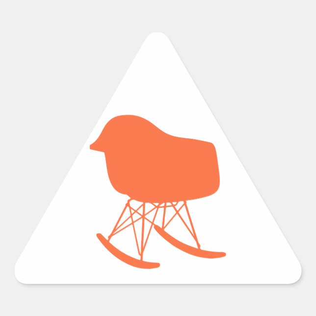 Mid-Century Grey Pattern Chair Silhouette Triangle Sticker (Front)