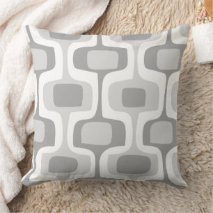 Mid-Century Grey Yellow Connect Box Retro Pattern Cushion