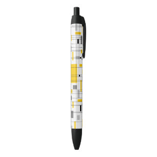 Mid Century Grid Black Ink Pen