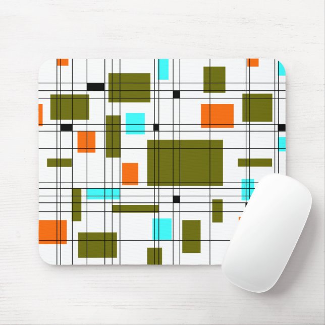 Mid Century Grid Mouse Pad (With Mouse)