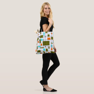 Mid Century Grid Tote Bag