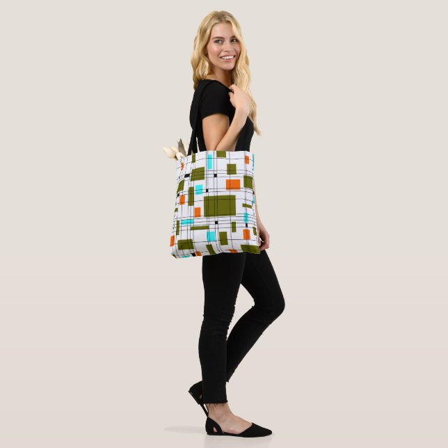 Mid Century Grid Tote Bag (On Model)
