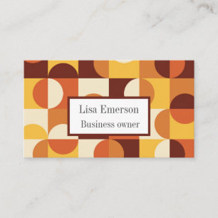 Mid Century Half Circles  Yellow Orange Custom  Business Card