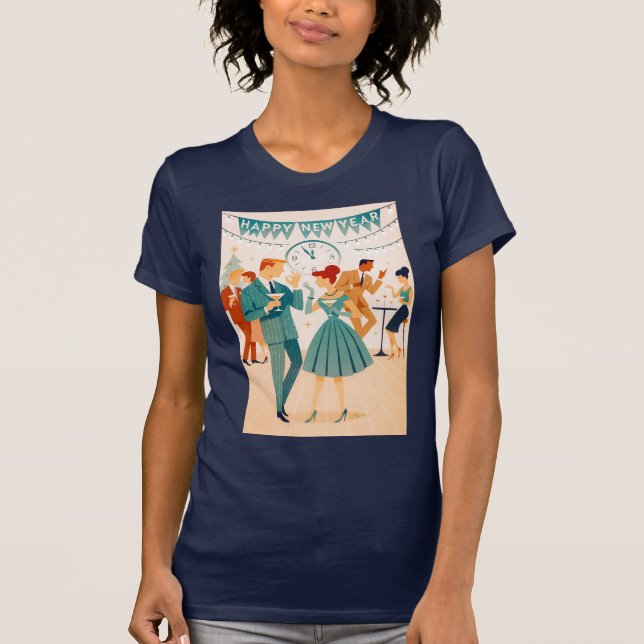 Mid Century Happy New Year The Martini Dance T-Shirt (Front)