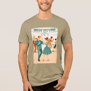 Mid Century Happy New Year The Martini Dance Tri-Blend Shirt
