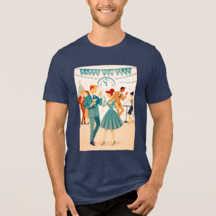 Mid Century Happy New Year The Martini Dance Tri-Blend Shirt