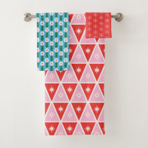Mid-Century Holiday Bath Towel Set