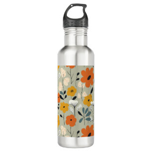Mid Century Inspired Floral Pattern 710 Ml Water Bottle
