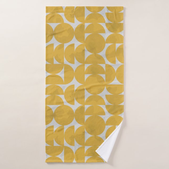 mid century inspired seamless pattern with marble  bath towel (Bath Towel)