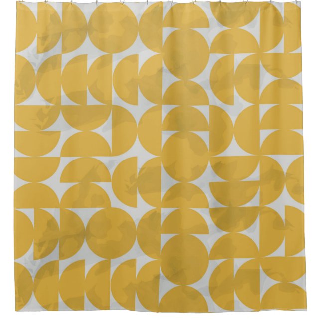 mid century inspired seamless pattern with marble  shower curtain (Front)