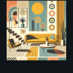 Mid Century Interior Design Desert Livingroom Canvas Print<br><div class="desc">Welcome to my Mid Century Fantasy World! Designs in this store are born of growing up in a Mid Century home complete with Martini loving parents.  Break out the cocktails.  Merging fact with fantasy within Mid Century Modern,  Jazz,  Retro Futuristic,  Atomic and Space Age Designs.</div>