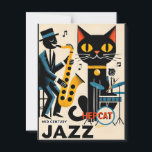 Mid Century Jazz Age HepCat Black Cat Postcard<br><div class="desc">Welcome to my Mid Century Fantasy World! Designs in this store are born of growing up in a Mid Century home complete with Martini loving parents.  Break out the cocktails.  Merging fact with fantasy within Mid Century Modern,  Jazz,  Retro Futuristic,  Atomic and Space Age Designs.</div>