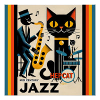 Mid Century Jazz Age HepCat Black Cat