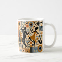 Mid Century Jazz Age Minimalist Art Martini Dance