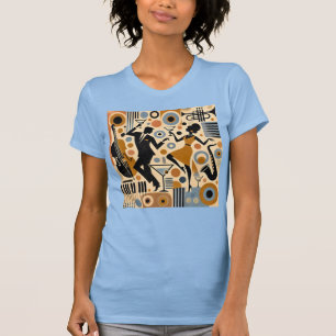 Mid Century Jazz Age Minimalist Art Martini Dance T-Shirt