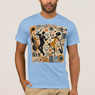 Mid Century Jazz Age Minimalist Art Martini Dance T-Shirt