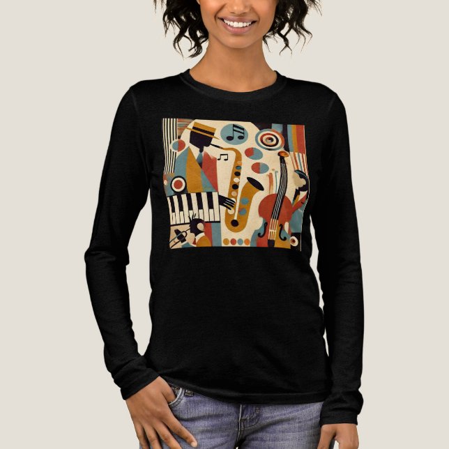 Mid Century Jazz Age Modern Minimalist Trio Tri-Blend Shirt (Front)