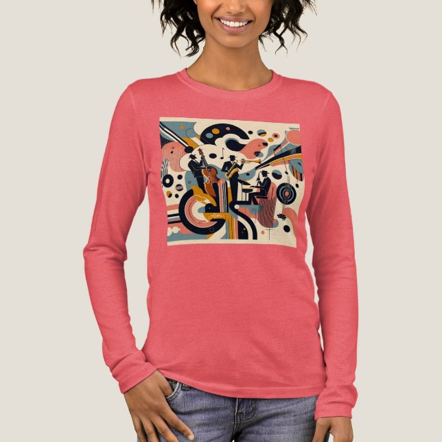 Mid Century Jazz Age Psychedelic Trio Tri-Blend Shirt (Front)