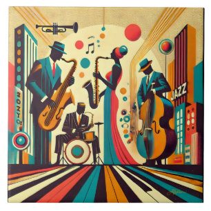 Mid Century Jazz Age Quartet Tile