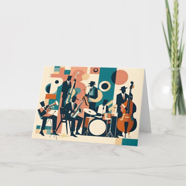 Mid Century Jazz Age Sextet Card (Front)