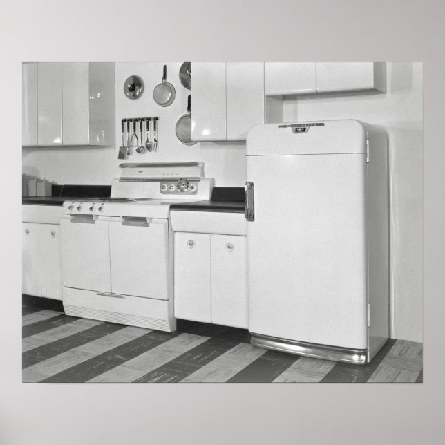 Mid-Century Kitchen, 1951. Vintage Photo Poster (Front)