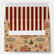 Mid-Century Kraft Paper Christmas Envelope