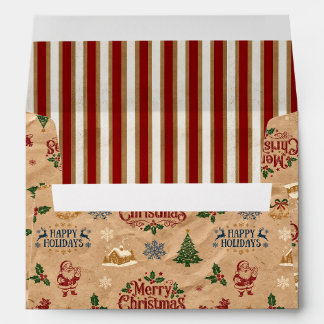 Mid-Century Kraft Paper Christmas Envelope