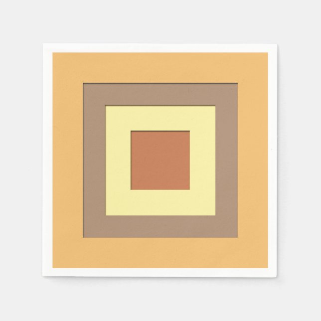 Mid-Century layered squares - Earth neutrals Napkin (Front)