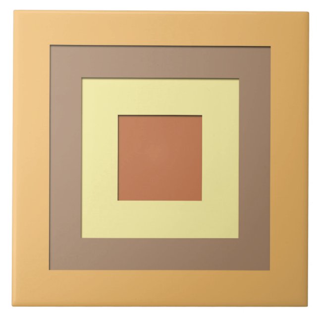 Mid-Century layered squares - Earth neutrals Tile (Front)