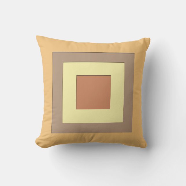 Mid-Century layered squares - Mustard Yellow & Tan Cushion (Front)