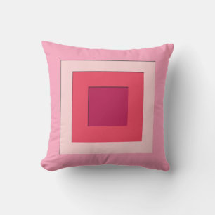 Mid-Century layered squares - pink and wine Outdoor Cushion