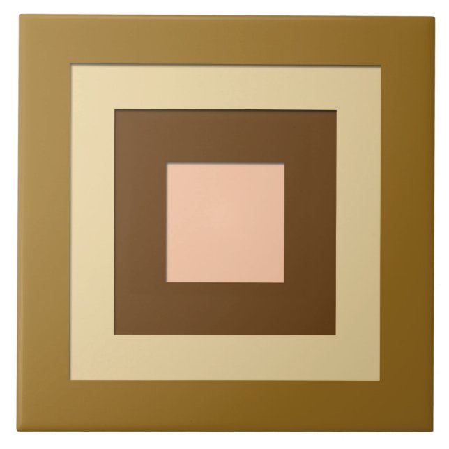 Mid-Century layered squares - tan and peach Tile (Front)