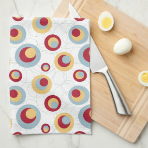 Mid Century Leopard Spots Retro Throwback Pattern Tea Towel