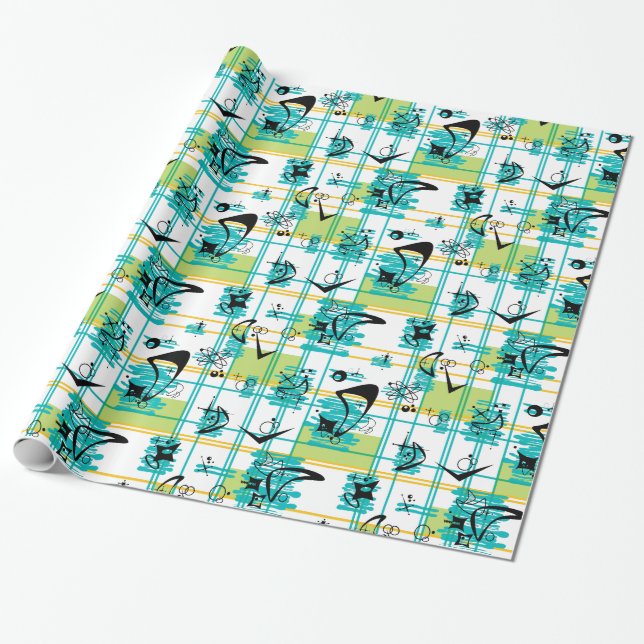 Mid Century Madras Wrapping Paper (Unrolled)