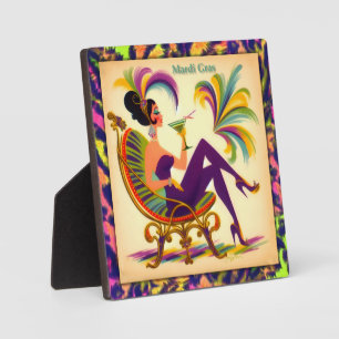 Mid Century Mardi Gras Woman With A Martini Plaque
