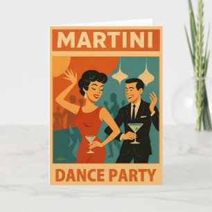 Mid Century Martini Dance Party Card