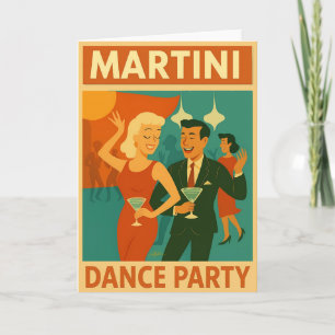 Mid Century Martini Dance Party Card